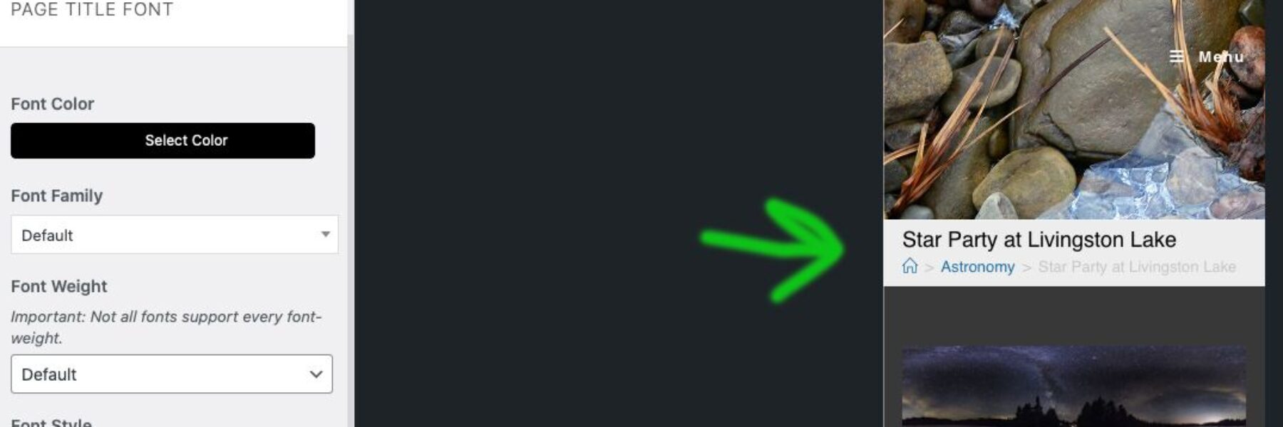 WordPress Imagely-Page Title Bar Adjustments
