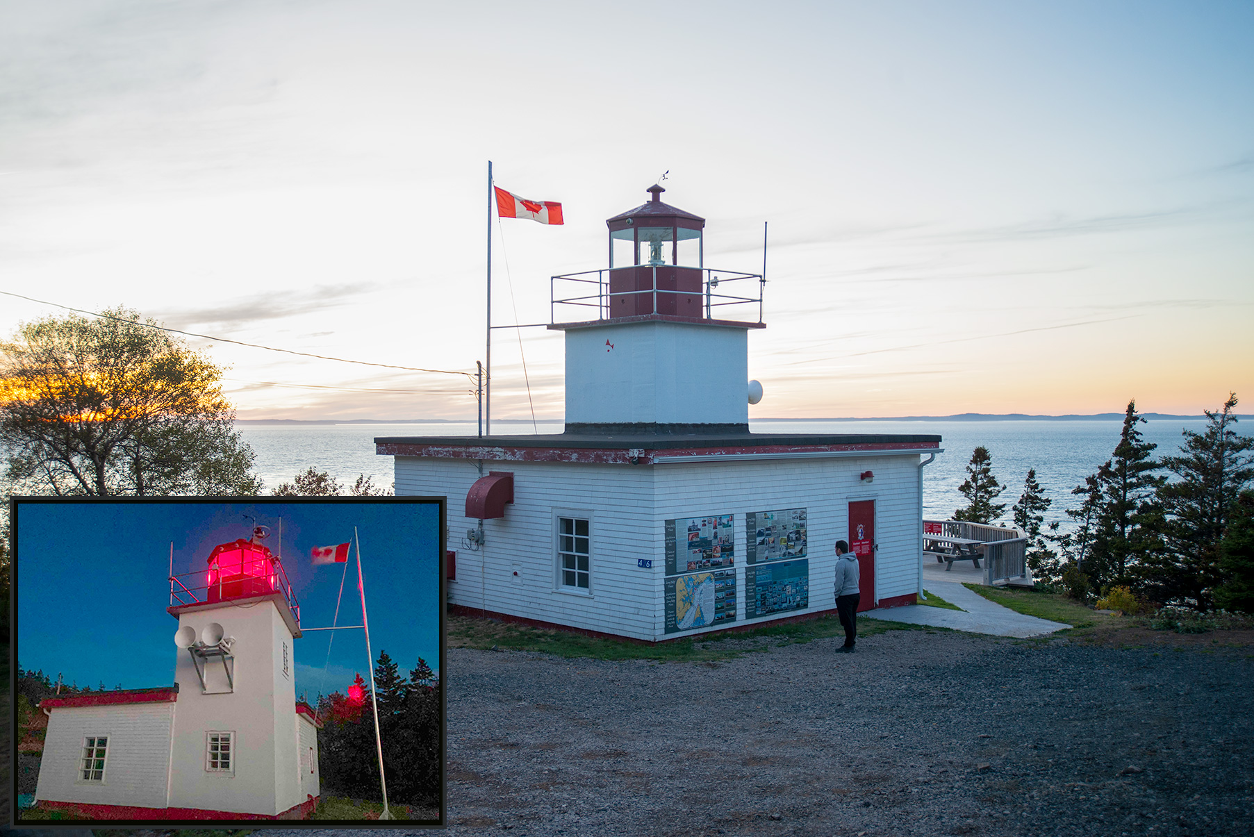 The Long Eddy Point Lighthouse in the late evening, Grand Manan, NB.