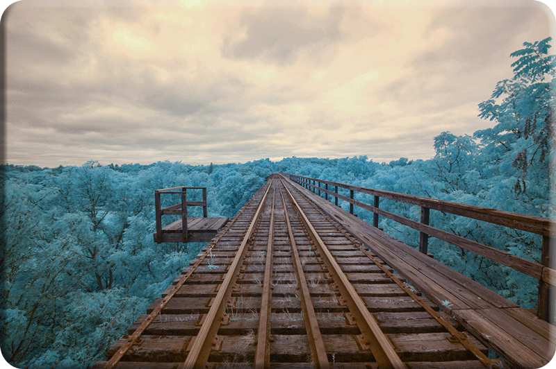 Web Graphic for Athletic Park Bridge in Infrared.