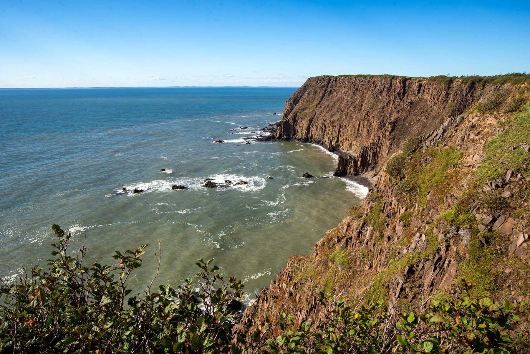 Image showing the great basalt cliffs on the wester side Grand Manan by the Southwest Head Lighthouse.