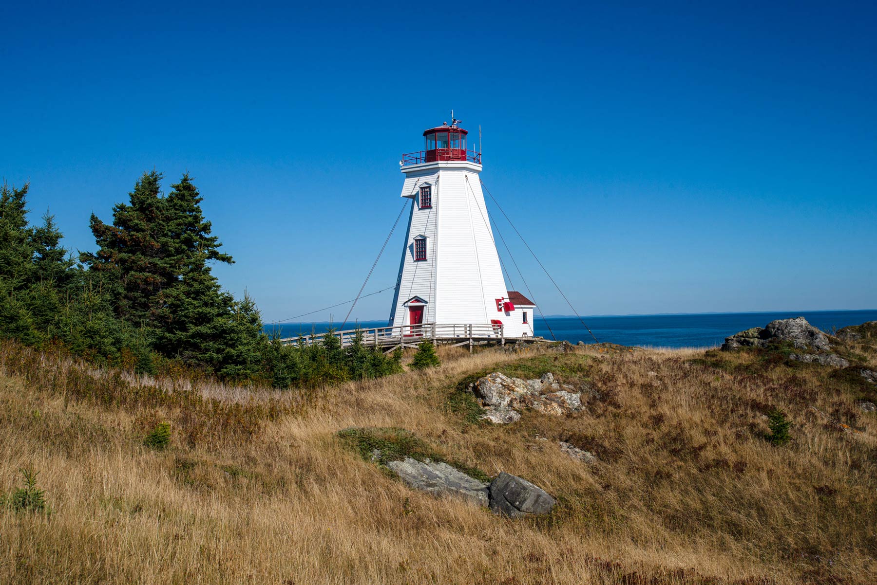 View of the Swallowtail Lighthouse on Grand Manan Island, NB.