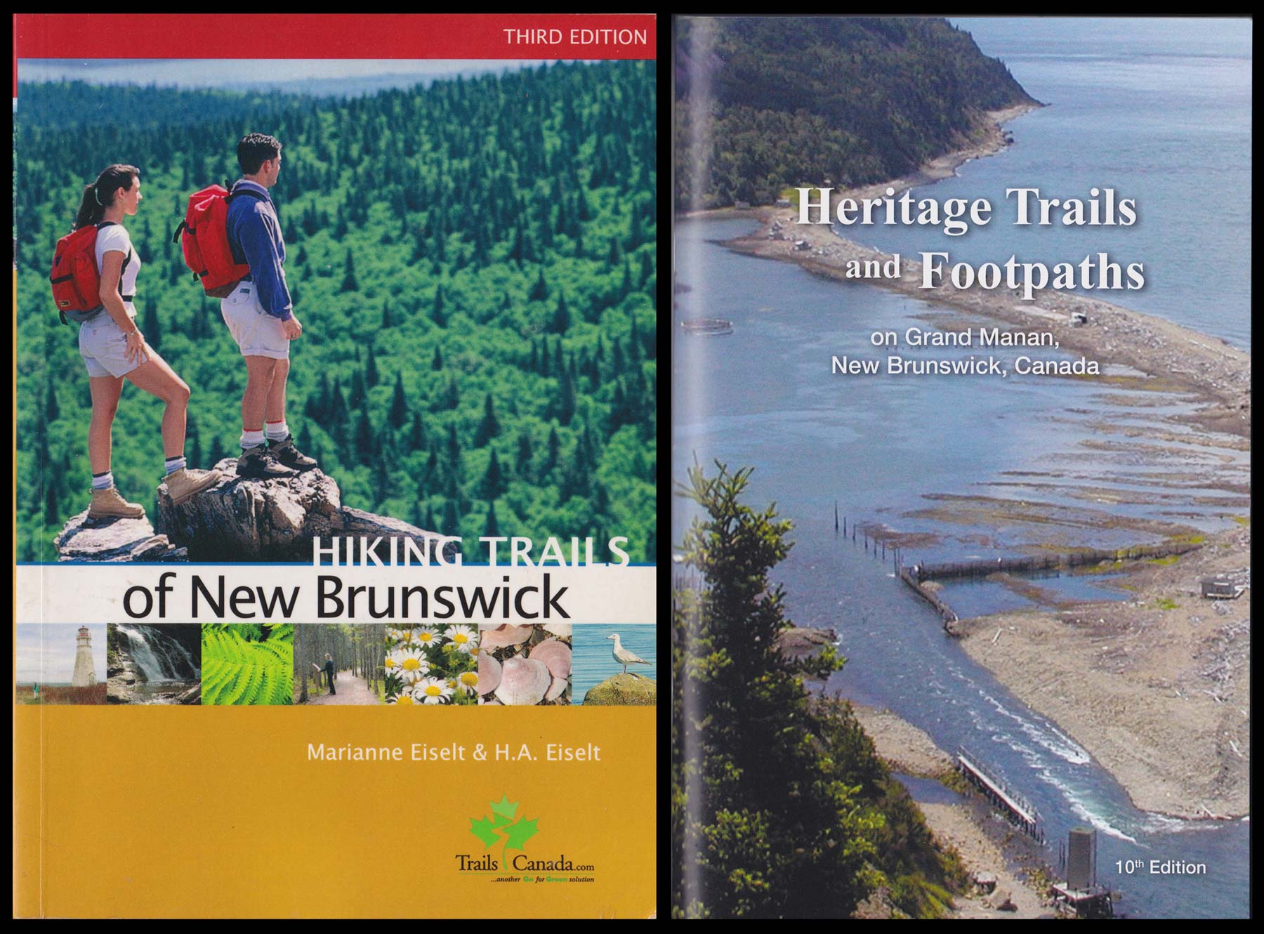 Scan of the books Hiking Trails of NB plus Heritage Trails and Footpaths on Grand Manan.