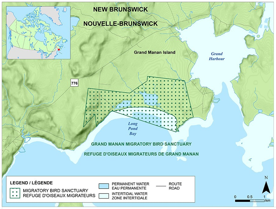 Screenshot from Govt of Canada of the Grand Manan Migratory Bird Sanctuary.