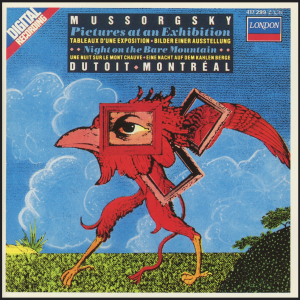 Photo showing cover of Mussorgsky Pictures at an Exhibition by Orchestre Symphonique De Montreal & Charles Dutoit.